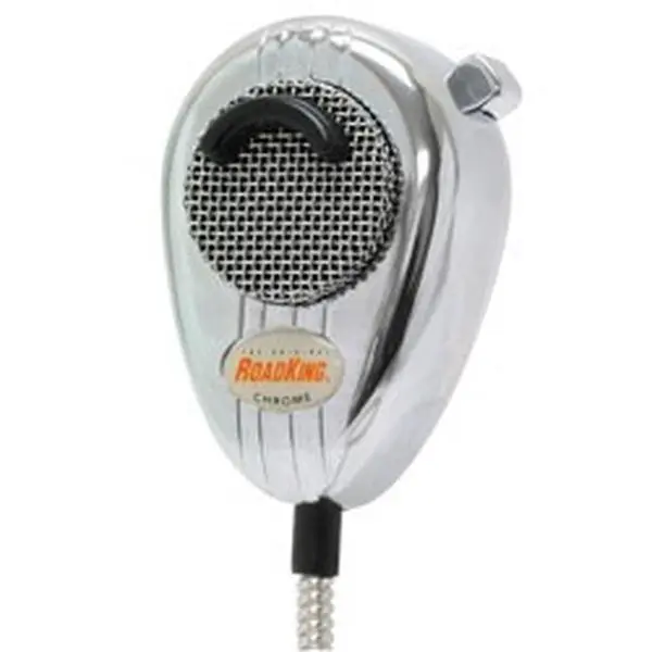 RoadKing 4-Pin Dynamic Noise Canceling CB Microphone, Chrome Wired Audio Corded Mic, Road Trips