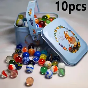 10 Random Color Glass Marbles, Various Colors for Aquarium Decor, Craft Supplies, DIY Art Materials, Perfect for Handicrafts and Decoration
