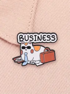 Cute Business Pusheen Cat Enamel Pin Funny Cartoon Cute Boss Kitten with Sunglasses Tie Briefcase Kawaii Animal Office Woker Alloy Brooch Lapel Backpack Clothing Decor Badge Fashion Jewelry Accessories Gift for Friends