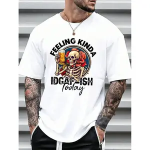 [100% Cotton] Celebrate Your Attitude With This T-Shirt – 'IDGAF - ISH TODAY' & Skull Art Combo Golf Gift T-Shirt For Men And Women