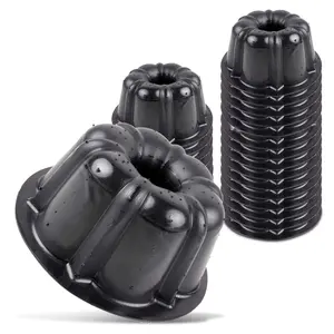 Bakeable Plastic Mini Flan Molds Pan - Baking Pan With Non-Stick Silicone - Reusable Non-Stick baking Mini Flan Molds For Baking and Much More