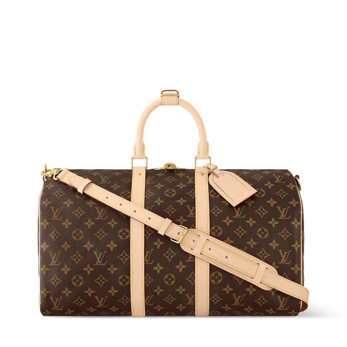 Pre-owned Louis Vuitton Keepall Bandoulière 45 Monogram Canvas Duffle Travel Bag Microchipped Designer Shoulder Strap Bag 2603976M