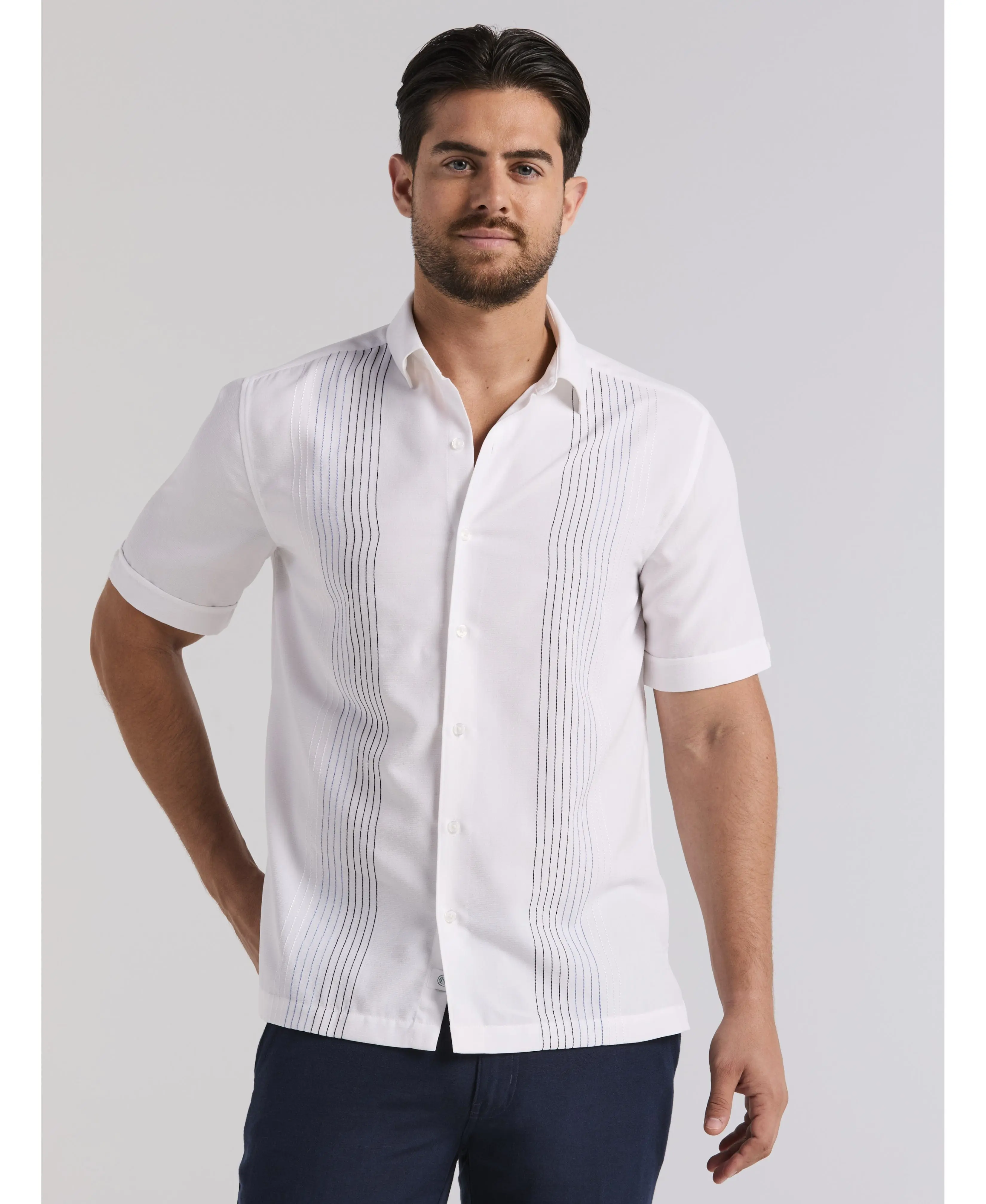 Ombre Embroidered Panel Shirt