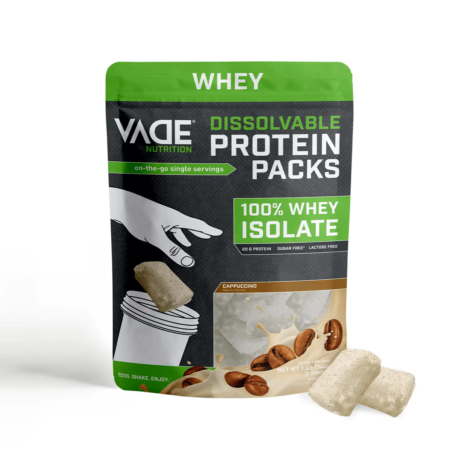 VADE NUTRITION 100% WHEY ISOLATE DISSOLVABLE PROTEIN PACKS VADE NUTRITION 100% WHEY ISOLATE DISSOLVABLE PROTEIN PACKS