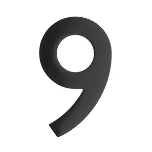 212 MAIN Black 5 in. Metal Floating House Number 9 Sign, Wall-Mounted Home Decor Piece with Floating Design