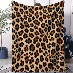 Classic Leopard Print Luxury Vintage Bohemian Throw Blanket, Soft Lightweight Multi-Use Blanket for Car, Home, Library, Office & Nap Time, Perfect Housewarming Birthday Christmas Gift