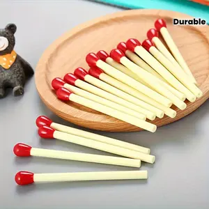 Portable Matchstick Mini Ballpoint Pens, 0.5mm Blue Ink, Lightweight Plastic Material, Click-Type Cap, Office Supplies, Creative Projects