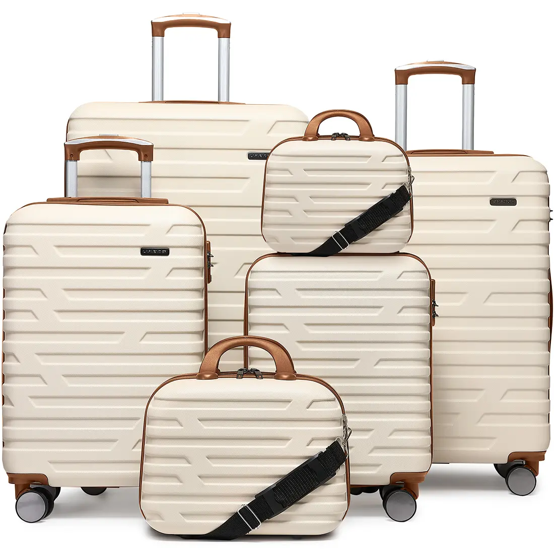 Luggage Sets for Women 6 Piece Hardside Expandable Suitcases with Wheels TSA Lock, Lightweight Travel Carry On Suitcase Set with Two Cosmetic Cases