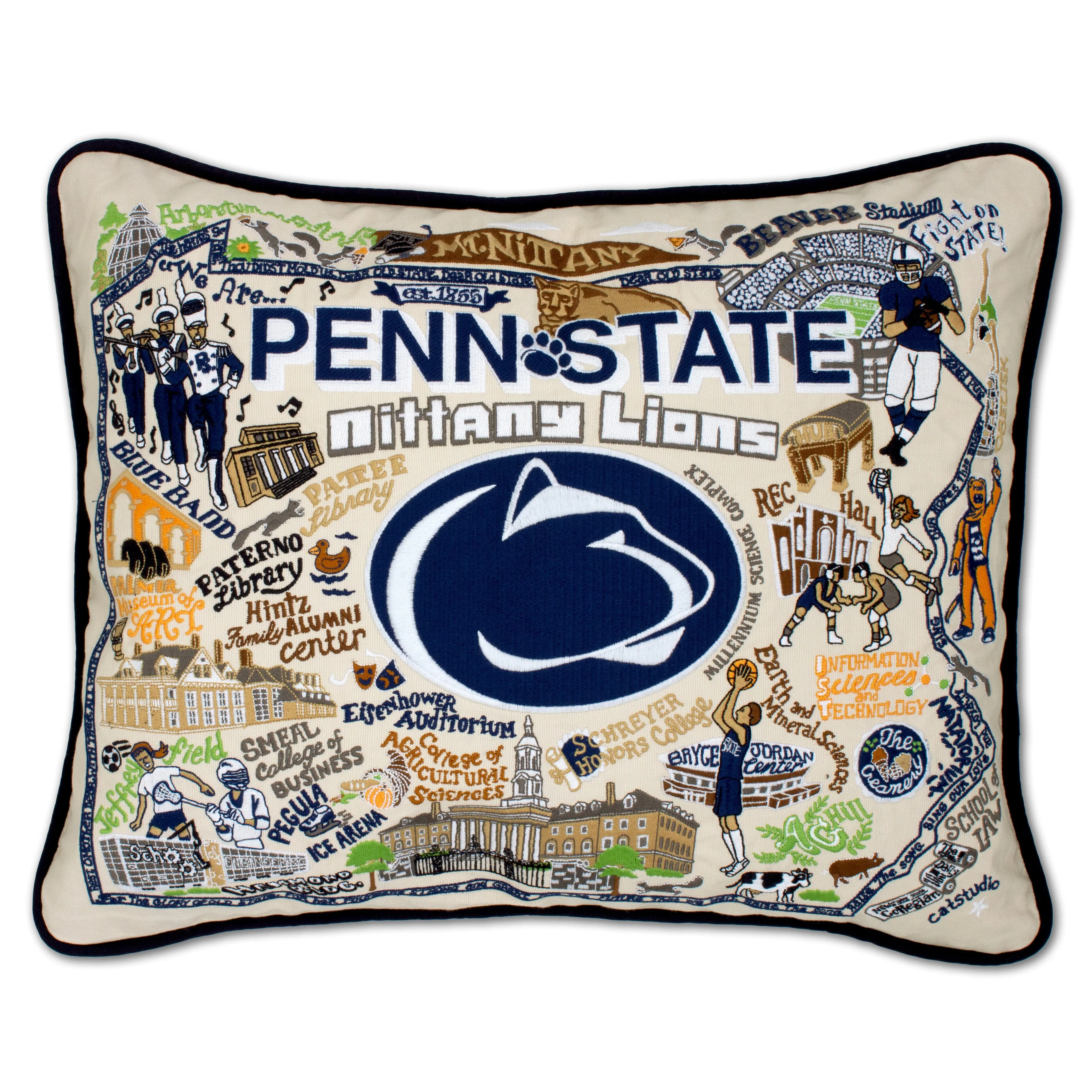 Penn State University Collegiate Embroidered Pillow