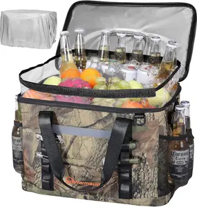 WARMOUNTS Insulated Cooler Bag 75/48/36 Cans, Soft Sided Portable Lunch Bag Coolers w/Zippered Top, Leak Proof PVC Interlayer, 5-Layer Insulation Large Ice Chest Bag for Travel, Camping, Beach, Picnic