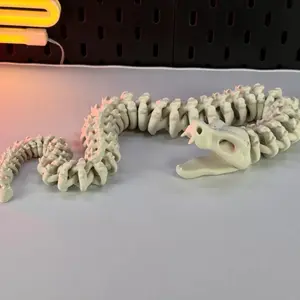 1pc 3D Printed Skeleton Snake Figurine, Home Decor Statue, Halloween Christmas Gift, Birthday Prank Prop, Versatile Decoration, Collectible Room Decor