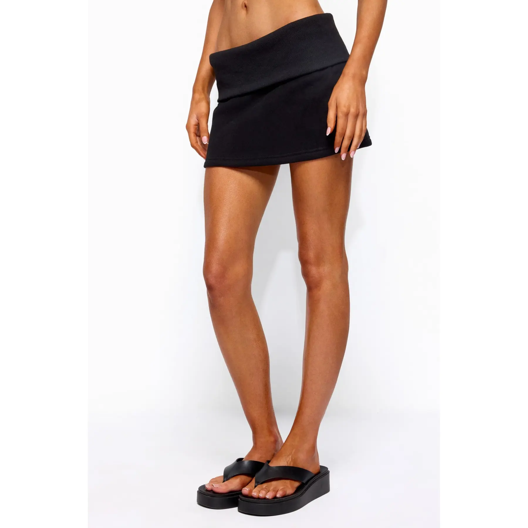 Nayel Fleece Foldover Mini Skirt