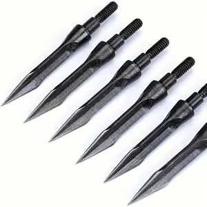 6 Vintage Armor-Piercing Arrows Triangular Willow Leaf Interchangeable Arrowheads Boxed for Archery Enthusiasts