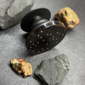 EMF Blocker Pop Socket for Phones Made from Shungite Natural EMF Blocker Copper Steel Organic Resin Eco Friendly 3M Adhesive Technology