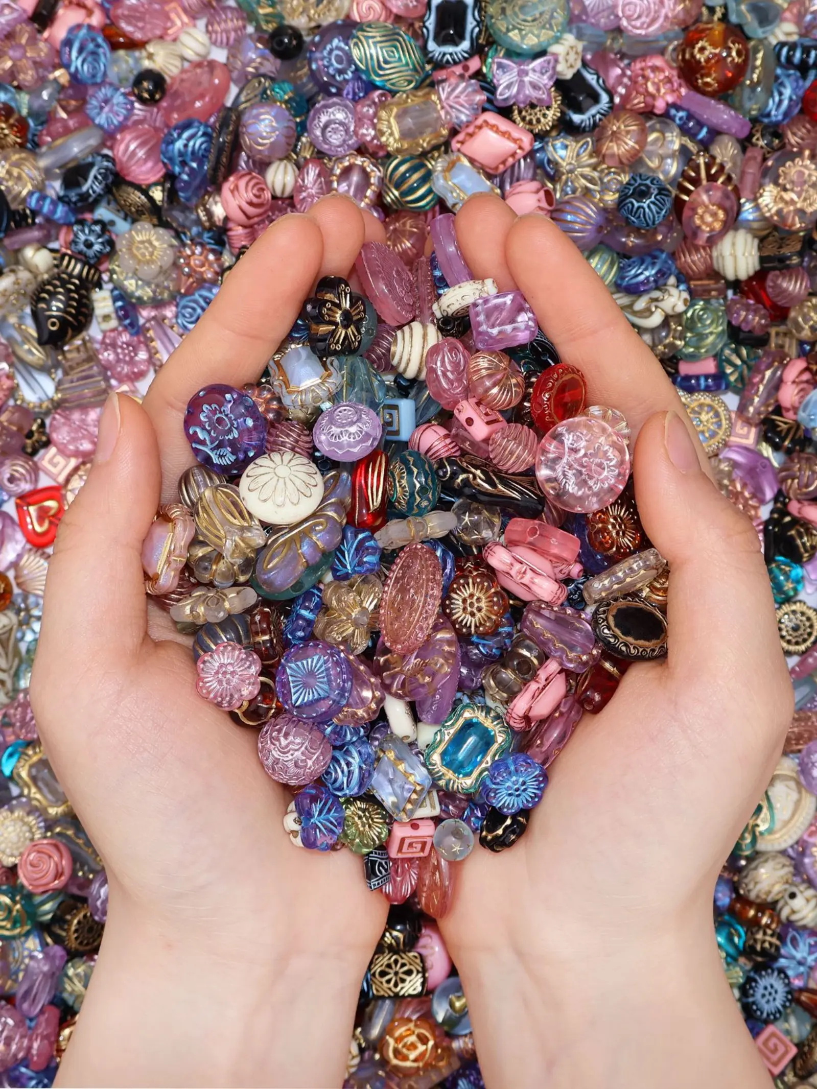 Vintage Acrylic Baroque Beads, Czech Style Shiny Beads for DIY Accessories & Phone Straps, DIY Beading Accessories & Jewelry Making, Beads for Crafts