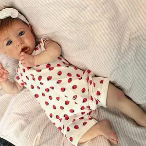 22 inches 55 cm reborn baby girl doll, realistic reborn doll, cute face handmade with soft silicone vinyl limbs, heavy cloth body, reborn gentle touch doll handmade toy reborn  girl