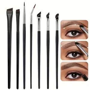 7-Piece Precision Detail Makeup Brush Set, Eyeliner and Brow Brushes, Eyebrow Angled Brush, Ultra-Thin Brow Brush and Under Eye Lid Brush, Perfect Gift
