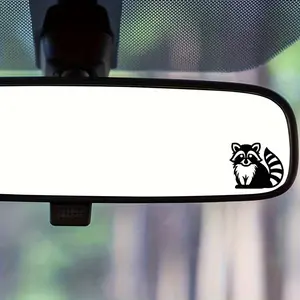 2 PCS Mini Raccoon, Raccoon Lover Mirror Sticker Car Sticker Vehicle Decal, Car Decorative Sticker