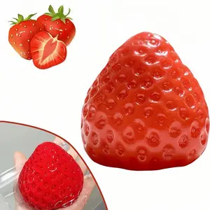 【2025 New】MOBECK Handmade Strawberry Taba Squishy Toys, Cute Strawberry Squeeze Toys, Kawaii Strawberry Squishies Fidget Toys, Strawberry Jelly Squishy Funny Novelty Things Suitable for Office School (Red)
