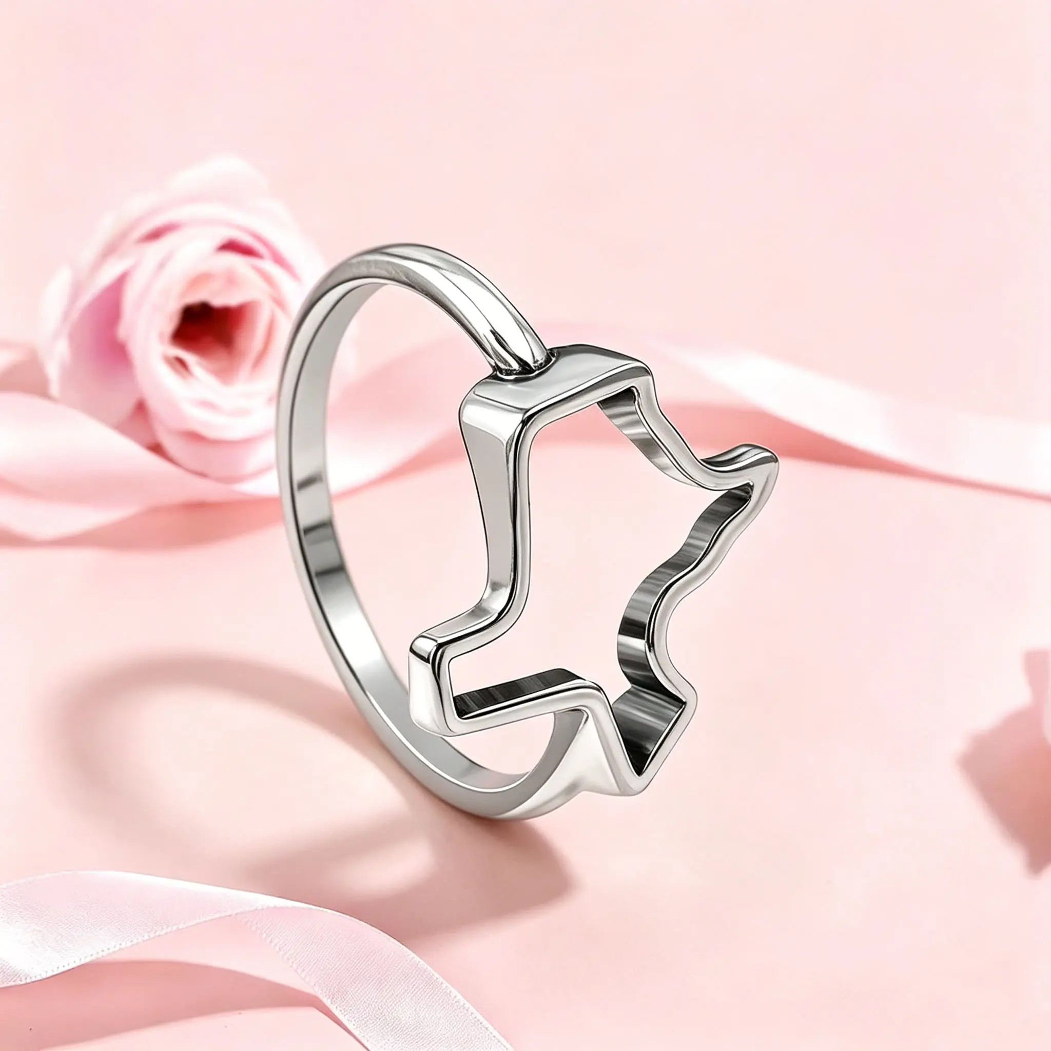 1PC Luxury Exquisite Texas Forged Silver Plated Ring, Distinctive Elegant Design Jewelry, Best Valentine Day Gift For Women, Size 6-10 Plain Color Ring Finger Rings