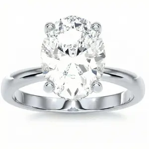 Certified 3.10Ct Oval Diamond HIdden Halo Engagement Ring 14k Gold Lab Grown