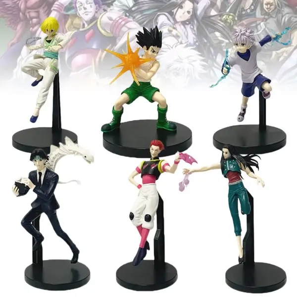 Hunter x Hunter Phthalate-Free Action Figure Set (15-23cm) - Killua Zoldyck, Chrollo Lucilfer, Hisoka, Kurapika Collectibles, Children Development Toy with Learning, Memory Training & Observation, 12+ Years Comics Fantasy Sci-Fi Model