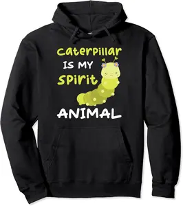 Caterpillar Is My Spirit Animal Caterpillar Butterfly Pullover Hoodie - Dongshengwu Shop 72B0C11T6R1V