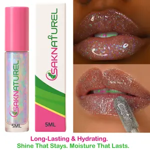 LONG LASTING GLITTER HOLOGRAPHIC LIP GLOSS- Hydrating Lip Gloss, Makeup Vegan All Natural Lip gloss Clearly Lip Glitter Shine Lip Gloss Scented Flavor Lip Gloss lipstick lip oil Holographic glitter lip gloss Glossy Long Lasting Cosmetic