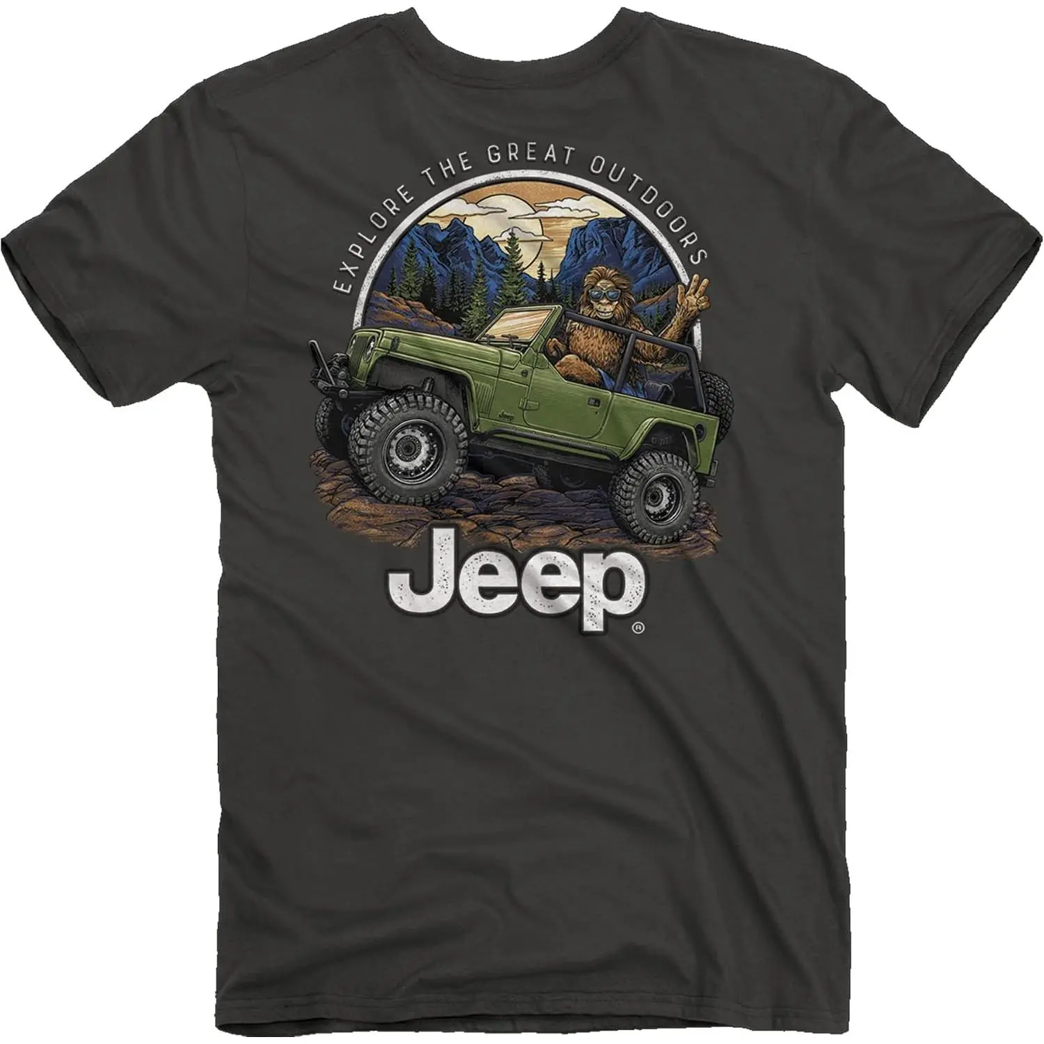 Women's Jeep Sasquatch 100% Cotton T-shirt - Versatile Match for Tank Tops, Biker Styles, Cargo Pants, Flannel Shirts, Leather Pieces