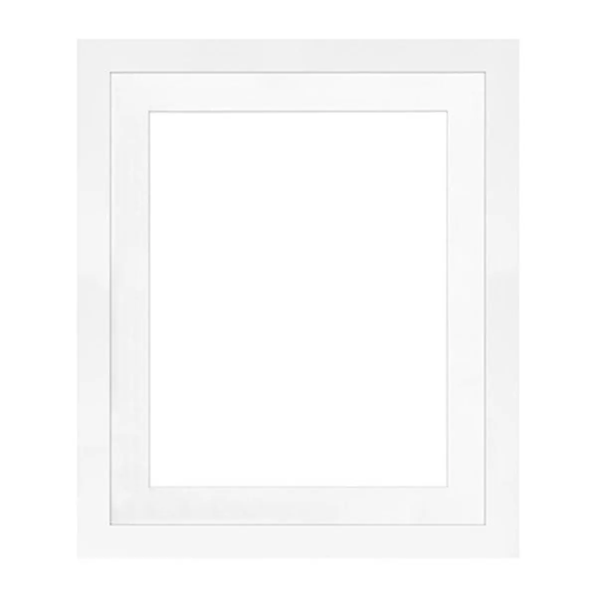 Framatic Metro MDF Seamless Wooden Photo Frame - 8x10 Matted for 5x7 Photograph, Modern White Nursery Wall/Tabletop Decoration, Seamless Frame