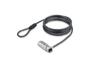 Startech SSTDC4DLAPTOPLO 6.6 ft. Slim Lock K-Slot Cable Lock - Anti-Theft Security for Laptop-Notebook, Cut-Resistant Steel Cable, Combination Lock - Silver & Black