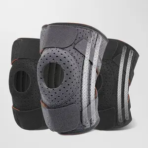 Knee brace for knee pain relief, compression knee support with breathable mesh, adjustable knee bandage with side stabilizers, extra soft bandage for sports, running, meniscus tear, ACL, arthritis relief