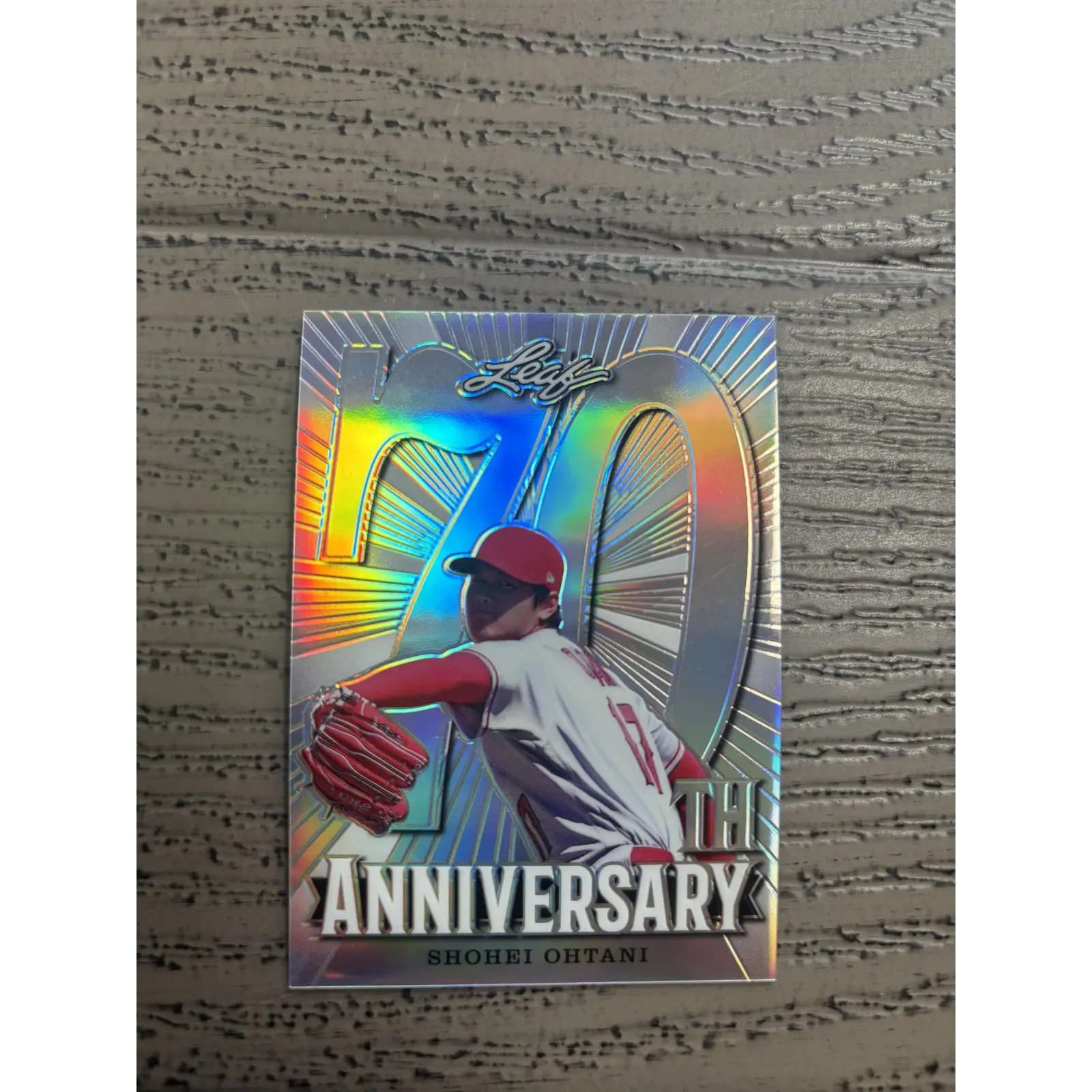 Shohei Ohtani 2018 Leaf 70th Anniversary Metal Pitching RC Dodgers