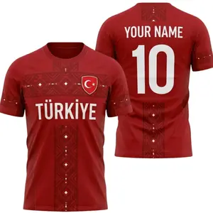 Turkey Football Jersey Custom Name Number Türkiye Soccer Tee for Men Women Fans