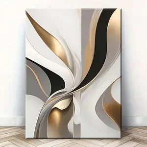 2D Flat [Hanging Art]1 Unique Style Solid Wood Frame Canvas Painting Modern Abstract Geometric Art_ Perfect For Home Decoration, Festive Occasions And Gifts For Himher. Suitable For Living Room And Bedroom, Ready To Hang, 2D