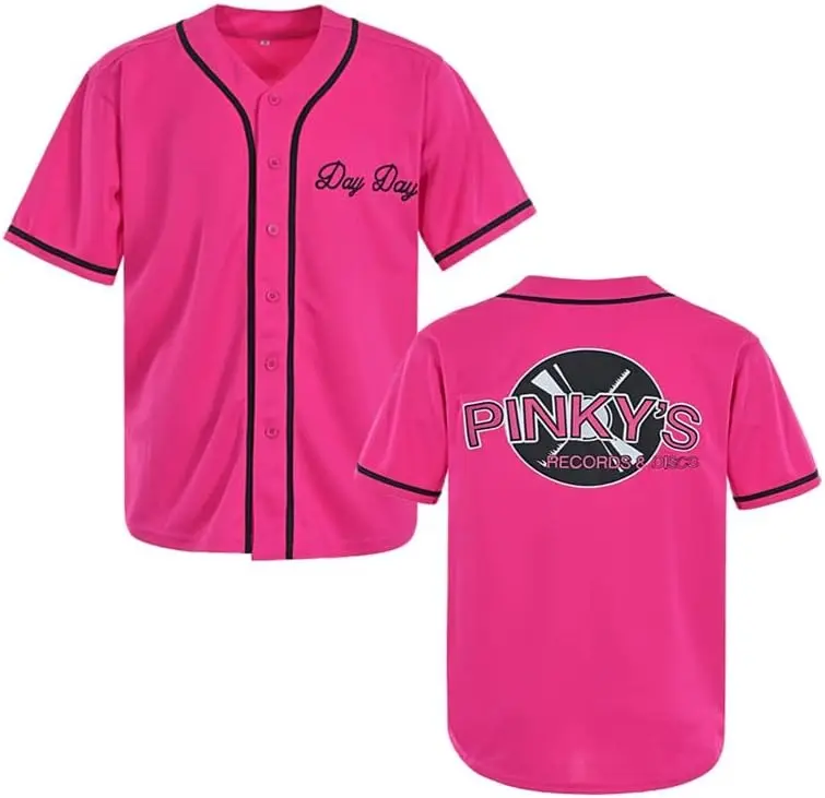 Men's Next Friday Pinky's Record Movie 90s Movie Print Baseball Jersey, Vintage Retro Ice Cube Day Day CD Store Baseball Jersey, Summer Soccer Jersey for Women and Men, Beer Lover Gift Fast Shipping Sport Casual Shirt