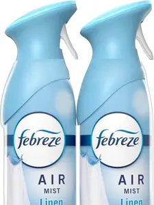 Febreze Air Mist Linen Scent 2 Pack Long Lasting Odor Eliminator Mist Fresh Linen Scent Room Spray for Home Office & Bathroom