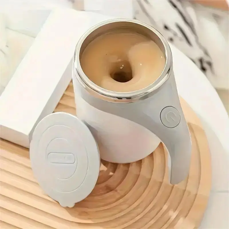 Coffeecup 380ML Electric Coffee Cup with Inert Rotating Magnet Design, Stainless Steel Automatic Stirrer, Reusable Travel Mug, Travel Tumbler Mug, Auto Stirring Cup, Self Stirring Mug
