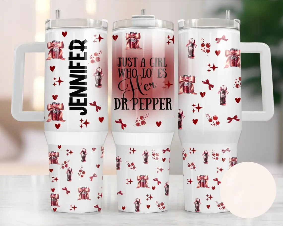 Personalized Dr. Pepper Girl 40oz Tumbler, Insulated Stainless Steel