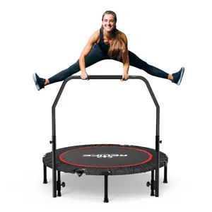 RELIFE REBUILD YOUR LIFE 48’’ Foldable Home Trampoline Rebounder for Adults, Indoor Fitness Trampoline with Adjustable Handlebar Exercise Equipment