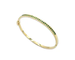 Skinny Steel Green Bangle