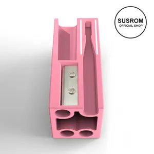 SUSROM Cosmetic Pencil Sharpener for Wooden Eyebrow Pencils | Portable Break-Resistant Travel Size | Get a Perfect Point Every Time | Makeup Artist Essential Tool