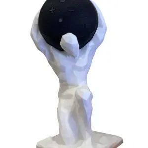 Atlas Echo Dot Stand Holder Art Inspired White Sculptural Design for Your Smart Speaker