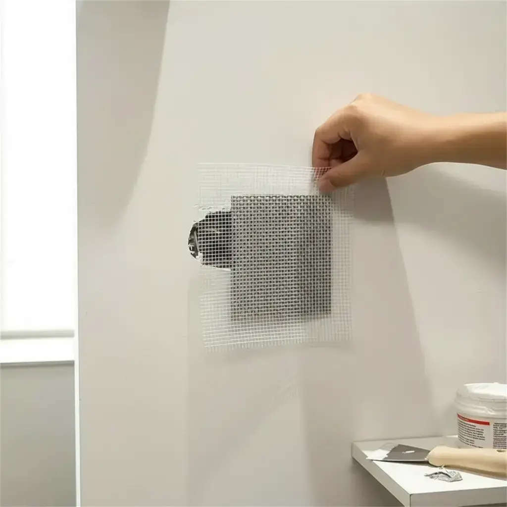 Drywall Repair Patch, Aluminum Wall Repair Patch, Self Adhesive Fiber Mesh Patch for Filling Wall Ceilings Drywall Plasterboard Hole Adhesive Tape Long Lasting Adhesive No Drill Adhesive Self Adhesive Seal