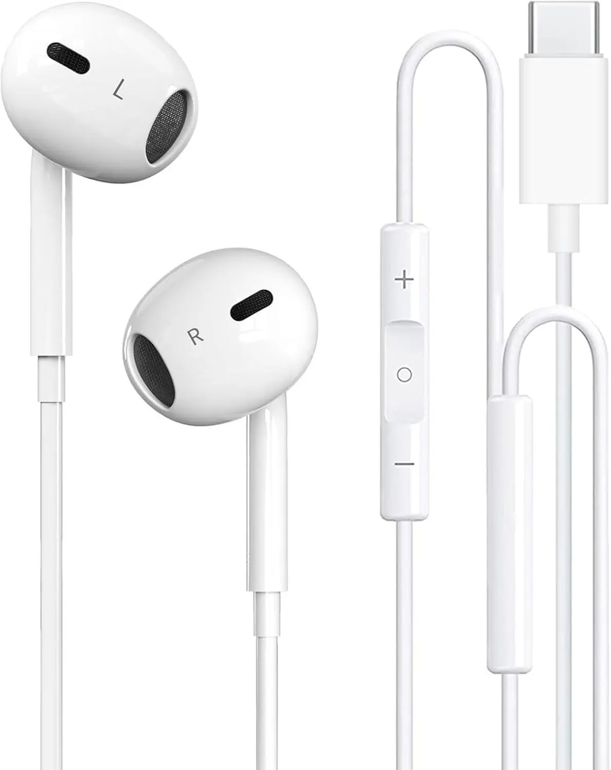 USB-C Wired Earbuds with Mic & Remote – Noise Isolating In-Ear Headphones for iPhone 17/16/15 Pro Max, iPad, Samsung Galaxy, Pixel, Laptop & More USB-C Devices