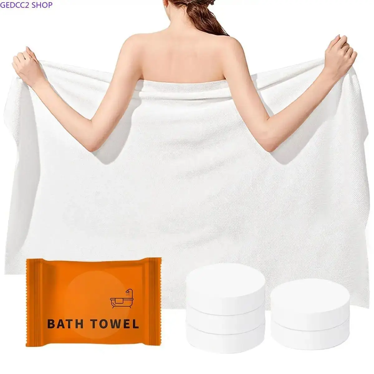 5-Pack Large Disposable Bath Towels, 27.5" x 55" Individually Wrapped Travel Towels, Soft Thick Eco-Friendly Disposable Towels for Hotel, Beach, Gym, Camping & Travel Essentials
