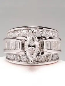 1 PC Gorgeous Cubic Zirconia Marquise Cut Ring For Women For Wedding Engagement Anniversary Party Jewelry Valentine's Day Gift