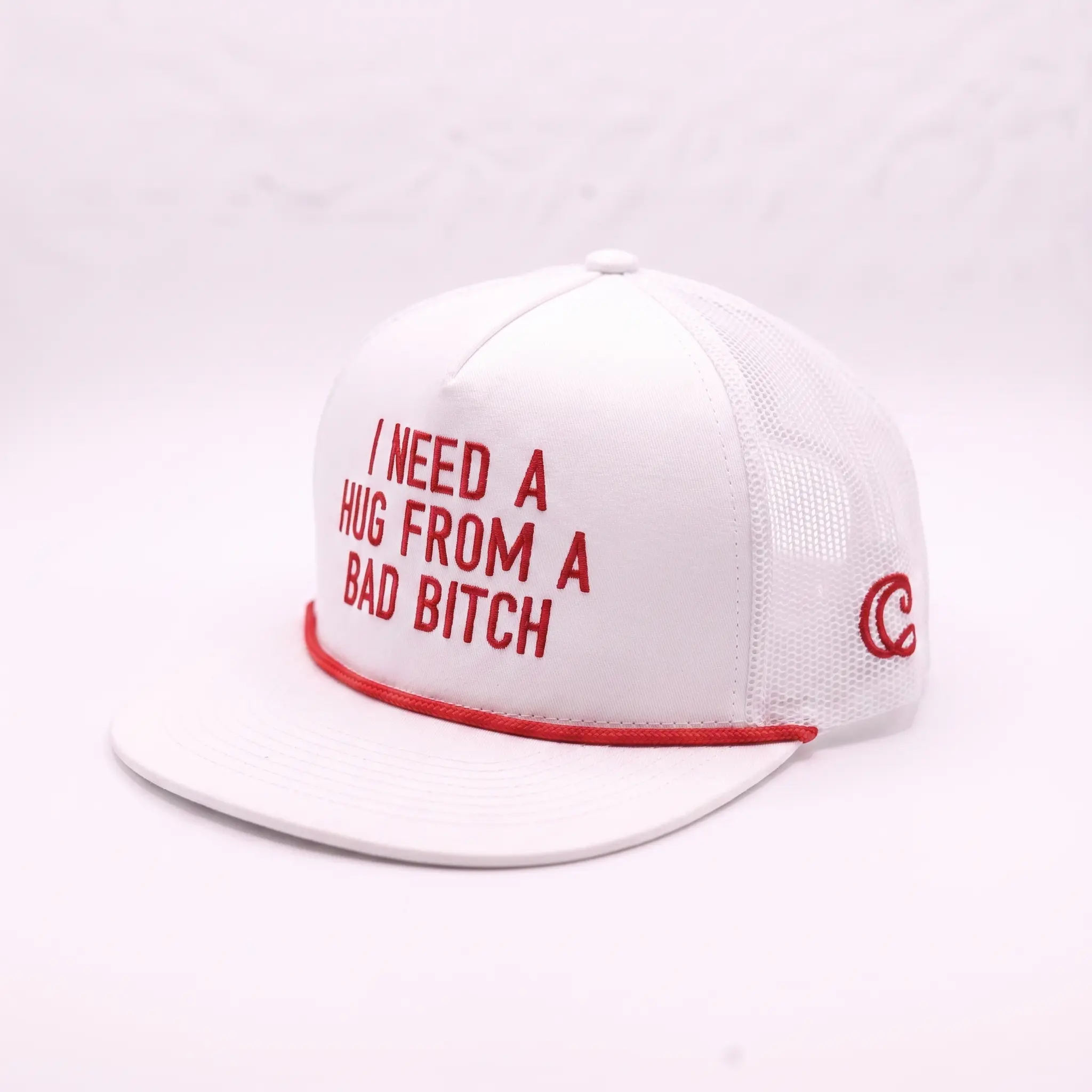 Hug From A Bad B*Embroidered Trucker Hat Snapback Adjustable