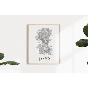 Seattle Neighborhood Map Print