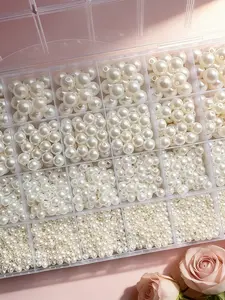 3000pcs Round Beads 4/6/8/10mm, Mink /pure, 24 Grids, DIY Jewelry Making, DIY Jewelry Accessories, Bracelets & Necklaces, Craft Beads with Holes, Acrylic Beads Mix, Bead Assortment